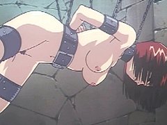 Chained hentai gets dildoed ass with an increment of wetpussy