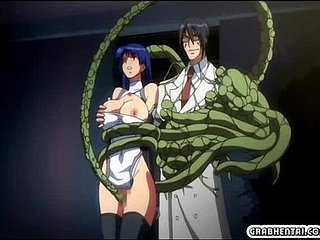 پیارے، اتارنا anime tentacles کے کی طرف سے پکڑے اور سے drilled سے The man hentai