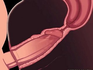 Hentai unzensierte Animation - heiße Blondine docilely einen großen Orgasmus mit Krämpfen