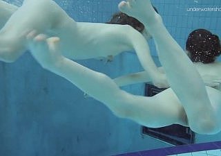 Two hot hairy beauties submersed